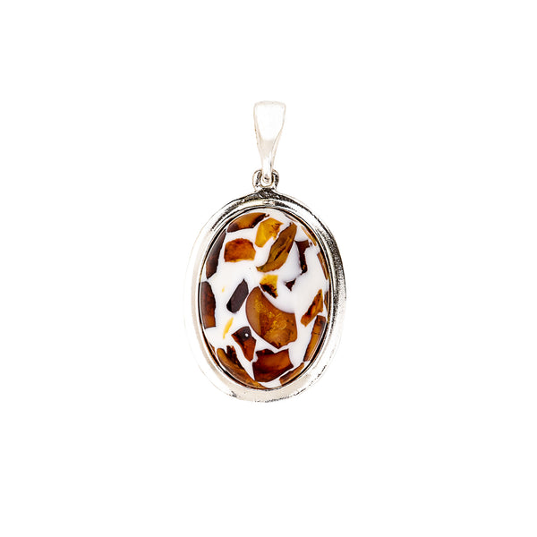 Marshmallow Delight Mixed Amber Pendant